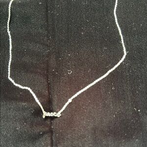 New Shy by Sydney Evan Peace Necklace Silver Diamond